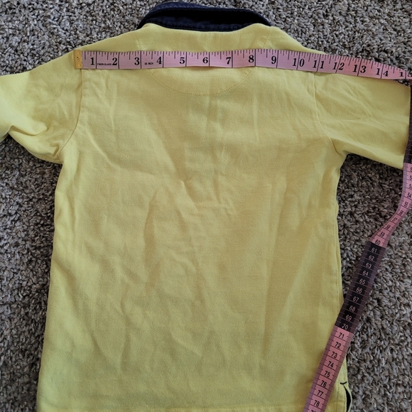 Gimi & Jomy Yellow Long Sleeve Polo Blue Collar 4Y - Picture 4 of 5